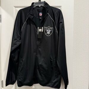 NWT NFL Raiders Black full zip track jacket